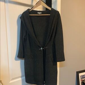 Kenar- size small - Black Hooded Cardigan with Toggle Closure